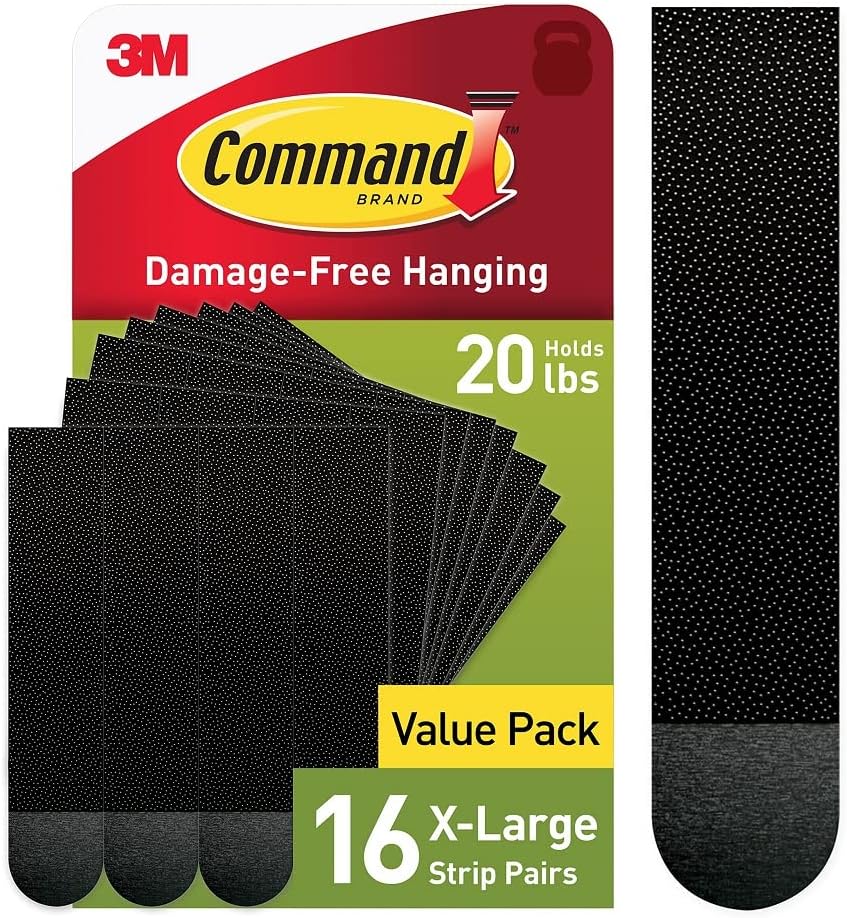 Command 20 lb XL Heavyweight Picture Hanging Strips 16 Pairs (32 Command Strips), Damage-Free Hanging Picture Hangers, Heavy Duty Wall Hanging Strips for Christmas Decorations