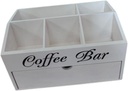 Wooden Coffee Station Organizer Coffee Pod Holder Stylish Farmhouse Counter Storage Basket Coffee Bar Decor for Kitchen Gifts, Double Layer