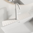 Stone Faucet Mat for Kitchen Sink,Diatomite Kitchen Sink Splash Guard with Raised Feet,Water Absorbent,Durable Protector for Bathroom Counter– White