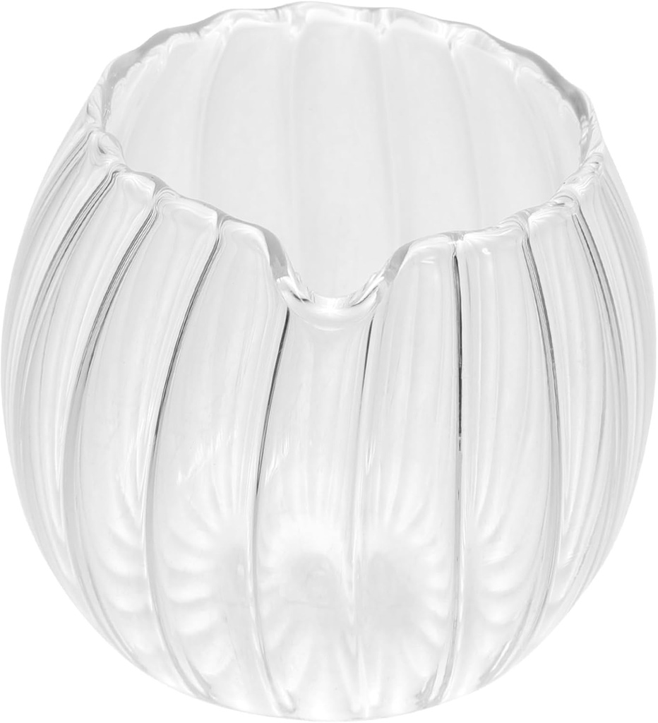 OUNONA Glass Creamer Pitcher Handcrafted Glass Mini Pitcher for Milk and Sauces Elegant Design for Coffee Salad Dressings and Syrups Lightweight and Easy to Handle