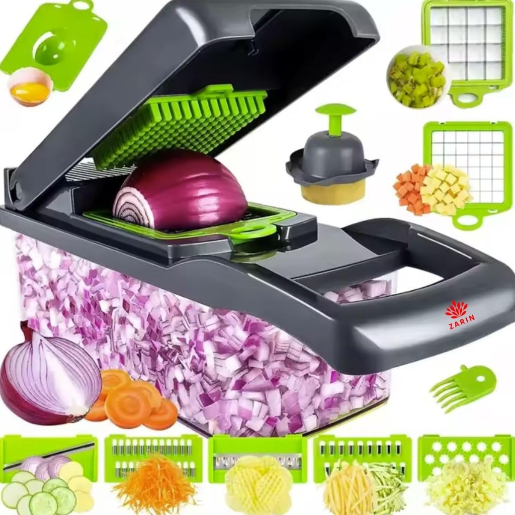 vegetable cutter chopper with 16 attachments onion chopper, mandoline and fruit slicer multifunction vegetable chopper for kitchen