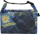 Personalized Black Cat Starry Night Lunch Bag for Adult Women Insulated Lunchbag Reusable Personalized Lunch Box for Work