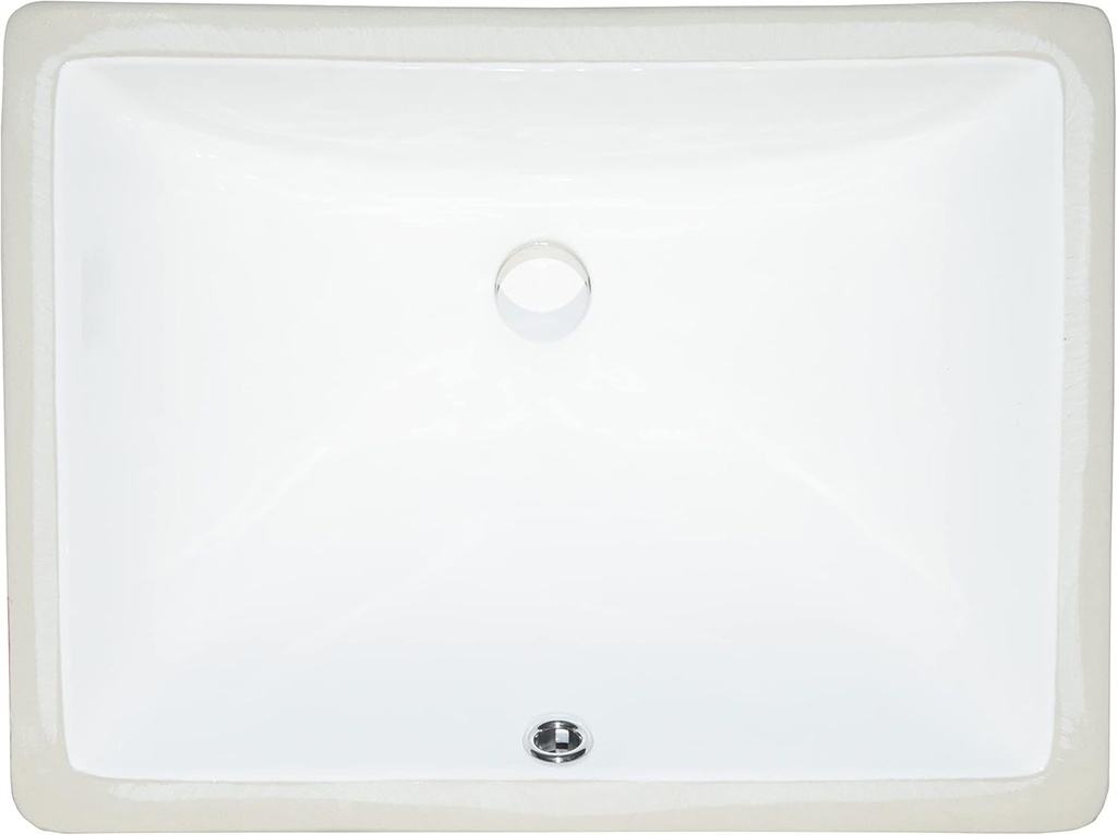 MSI 16 inch x 11 inch Rectangle Porcelain Ceramic Undermount Bathroom Vanity Vessel Sink, White