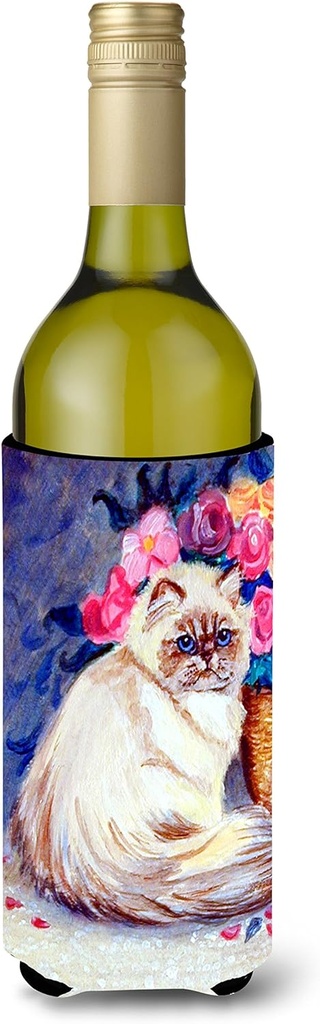 Caroline's Treasures 7150LITERK Persian Cat Wine Bottle Hugger Bottle Cooler Sleeve Hugger Machine Washable Collapsible Insulator Beverage Insulated Holder