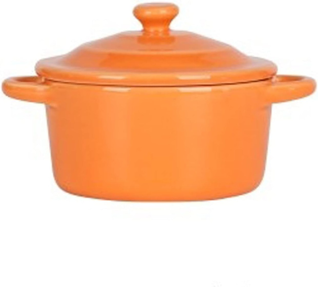 Bowls Bake Mold with Cover Ceramic Tableware Oven Soup Bowl Casserole Water-Resisting Slow Cooker Dessert Bowl Soup Cup(Orange)