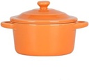 Bowls Bake Mold with Cover Ceramic Tableware Oven Soup Bowl Casserole Water-Resisting Slow Cooker Dessert Bowl Soup Cup(Orange)