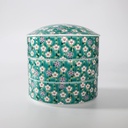 Traditional Japanese Bento Box, 3-tiered, Kutani Ware SK453 (Plum white flower design)