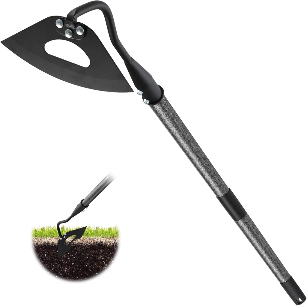 Hoe Garden Tool with 70Inch Long Handle, Heavy Duty Garden Hoes for Weeding Loosening Soil Digging Planting Ridging, Handy Hoe Gardening Tools Weeding Hoe