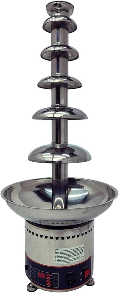 110V 6 Tiers Chocolate Waterfall Fountain, Stainless Steel Electric Heating Chocolate Fountain Machine, Digital Display, 10~12H Continuous Working Ability, for Weddings, Parties