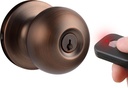MiLocks WKK-02OB Digital Door Knob Lock with Keyless Entry via Remote Control for Interior Doors, Oil Rubbed Bronze