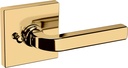 Baldwin 5190.PRIV 5190 Privacy Door Lever Set with R017 Rose from The Estate Collection - Non-Lacquered Brass