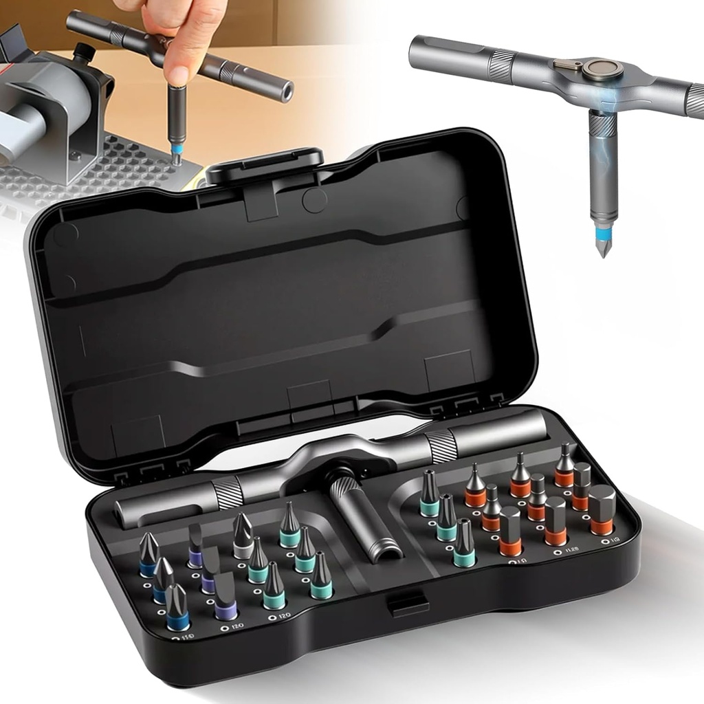 24 In 1 DIY Screwdriver Set Magnetic, 2025 New Multi Bit Screwdriver Sets Portable, Precision Screwdriver Kit Durable, Toolbox Screwdriver Set Suitable for Home Repair (1)