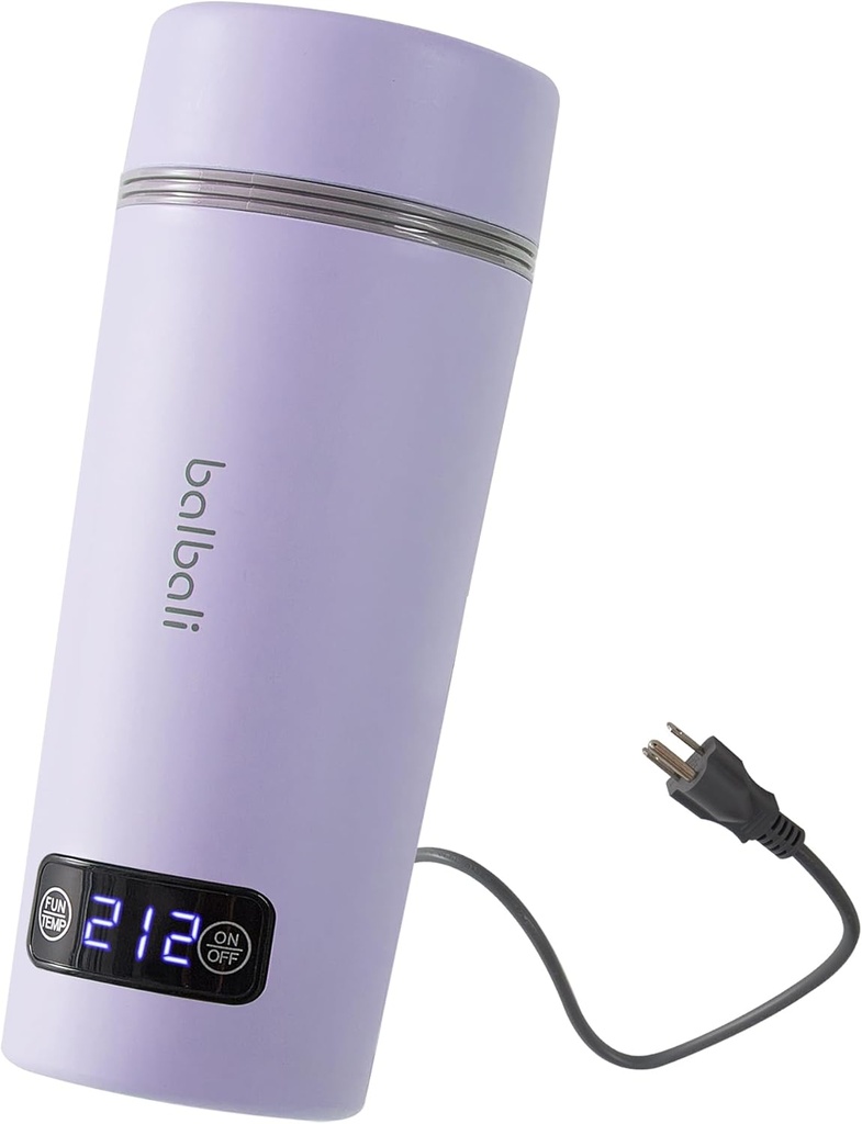 balbali Dual Voltage Travel Kettle 100-250V - 12oz Portable Water Boiler/Warmer/Heater for Boiling Water - 4 Preset Temperature Control Portable Tea Kettle Electric Travel - Purple