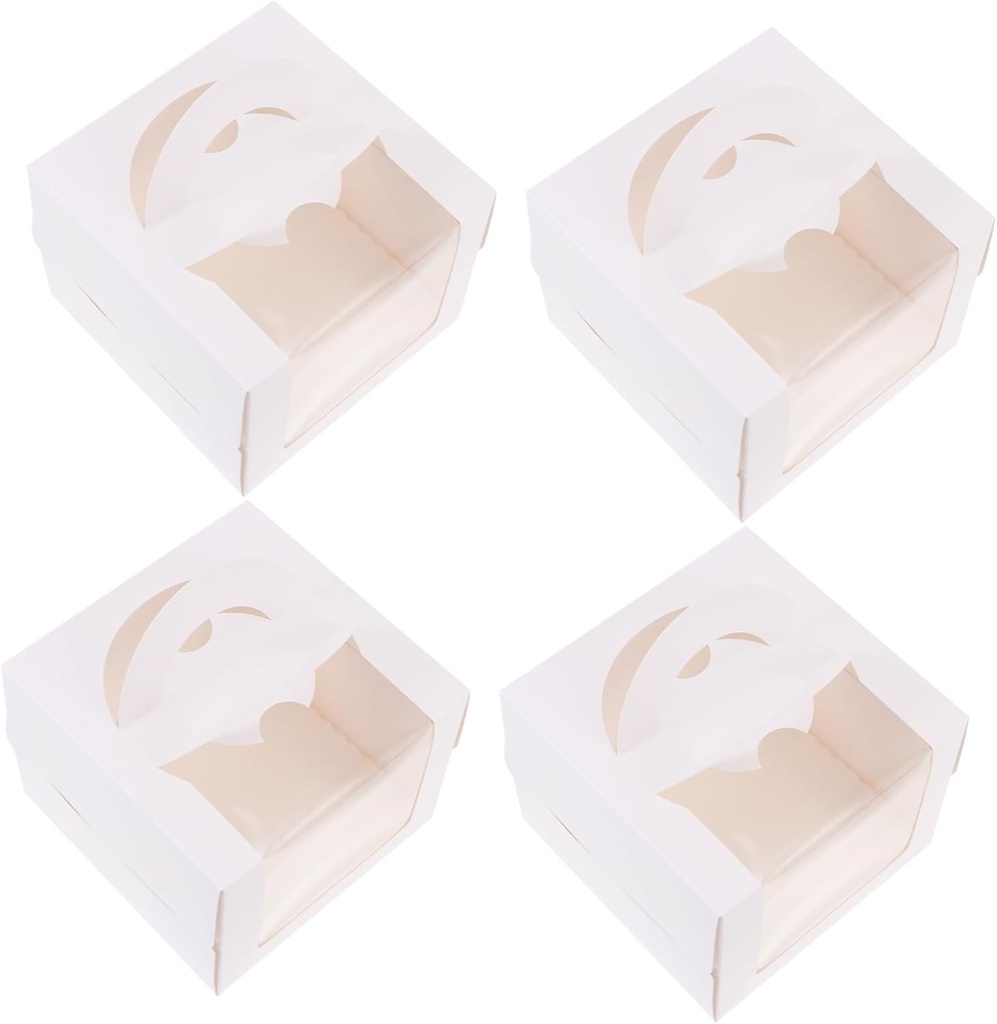 4pcs Festival Cake Boxes Handheld Dessert Packing Boxes for Bakery Desserts