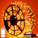 JMEXSUSS 500 LED Halloween Lights Outdoor, 163FT 8 Modes Orange Halloween Light Indoor Clear Wire, Outdoor Waterproof Fall Lights Plug in for Thanksgiving Room Porch Christmas