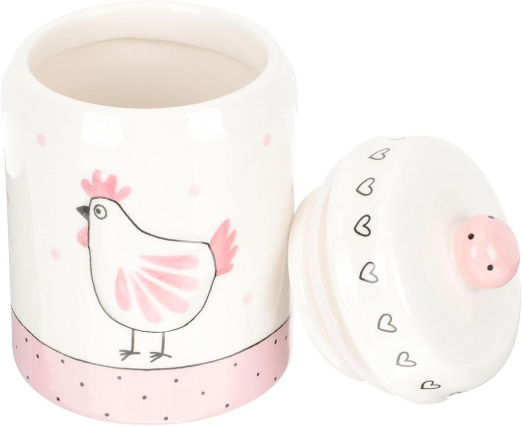 Ceramic Tea Container Gold Chicken Design Airtight Storage Canister for Household Tea Spice Sugar