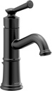 Moen Belfield Matte Black One-Handle Bathroom Sink Faucet with Drain Assembly and Optional Deckplate, 6402BL