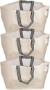 Ikea GORSNYGG Large Reusable Carrier Bag (FRAKTA-Style), Light Beige with Striped Handles, 57x37x39cm, 71L, 205.041.94 - Set of 3, Beige, Large - 71L, FRAKTA