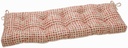 Pillow Perfect Outdoor/Indoor Alauda Coral Isle Tufted Bench/Swing Cushion, 60" x 18", Red