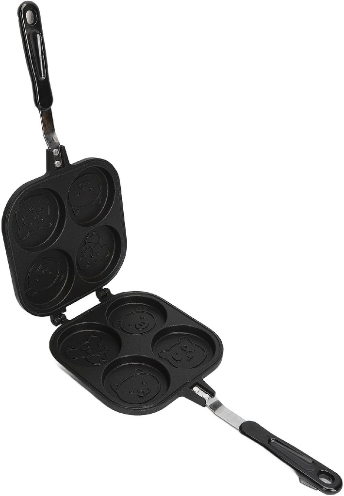 Double Sided Pancake Pan, Aluminum Alloy Non Stick Coating Pan Waffle Maker for Stovetop Cooking, Outdoor Camping or Kitchen Use