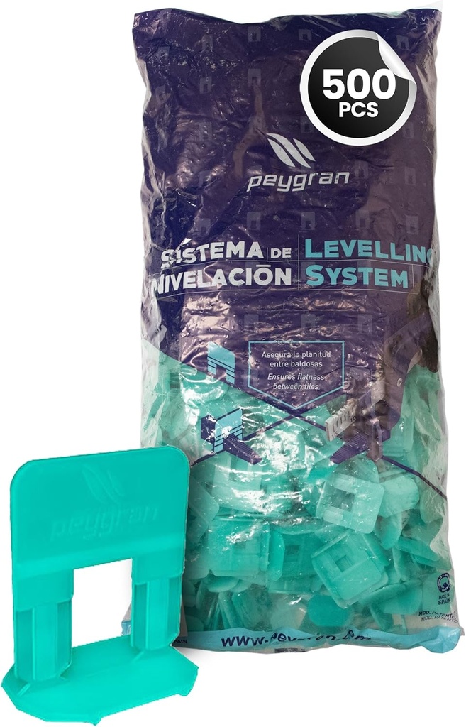 Peygran Tile Leveling System 1/8 (3MM): 500 Clips. Lippage Free Tile and Stone Installation for PRO and DIY. The Most Precise and Reliable Tile Leveling Clips on The Market.