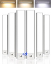 6-Pack Under Cabinet Lighting Wireless, LED Motion Sensor Light Indoor, Rechargeable Closet Lights Battery Operated, Dimmable & 3 Color Temps, Under Counter Lights for Kitchen, Stairs (8inch)