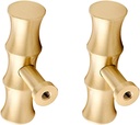 Bamboo Brass Kitchen Cabinet Knobs Gold Drawer Dresser Pulls Tbar Furniture Cupboard Door Pull Handles Single Hole 4Pack (4)