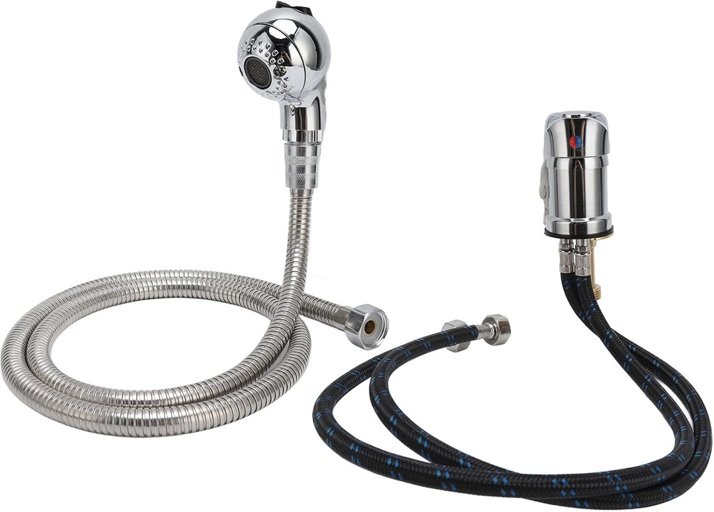 YUYTE Salon Shampoo Bowl Faucet Set, Zinc Alloy Material, Glossy Finish, Prevent Leakage Design, Safe for Home and Hair Salon Use