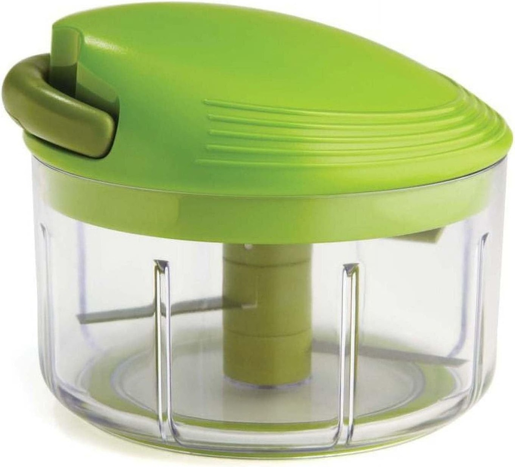 Pull Chop Manual Food Processor - 3 Cup Green - Vegetable Chopper, Fruit Dicer, Onion & Garlic Cutter