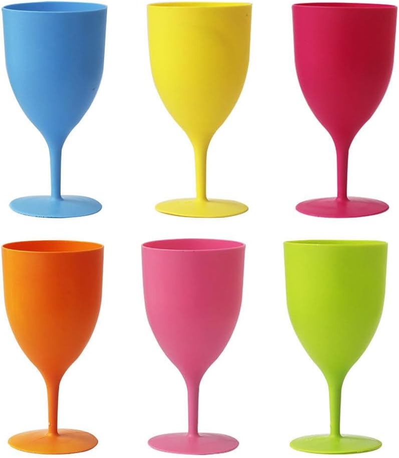 Cabilock Colored Wine Glasses Set of 6, Easter Party Wine Goblets Beverage Drinking Cups for Wife Mom Wedding Anniversary Christmas Birthday Dinner Parties Bars