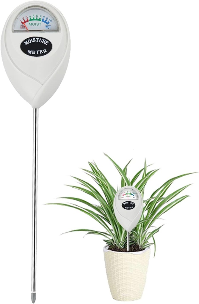 Soil Moisture Meter, Soil Moisture Monitor for House Plants, Soil Hygrometer Moisture Sensor for Indoor & Outdoor, Garden, Farm, Lawn Plant Care, No Battery Needed(White)