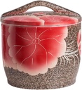 Buckets Round Ceramic Tanks Flour Jar Storage Box with Lid Home Kitchen Storage Bucket Sealed Storage Tanks (Red 26×26cm)
