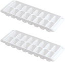 Ice Tray Easy Release White Ice Cube Trays, 16 Cube (Pack of 2) (2867-WHT-2)