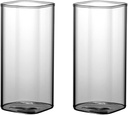 Water Glasses Thin Square Drinking Glasses Transparent Drinkware Cold Drink Cola Juice Coffee Milk Cup Restaurant Kitchen Supplies Glass Cups (Color : 2pc 500ml) (2pc 400ml)