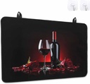 Countertop Burners Protection Mats for Kitchen, Elegant Red Wine Rose Black Rubber Stove Top Cover Mat, Heat Resistant Mats Cooktop Cover for Counter Dish Drying Mat, 36"x21"
