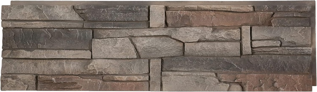 GenStone Faux Stacked Stone Panel 41" x 11.25" in Kenai Color for Do It Yourself Friendly Home Improvement Projects