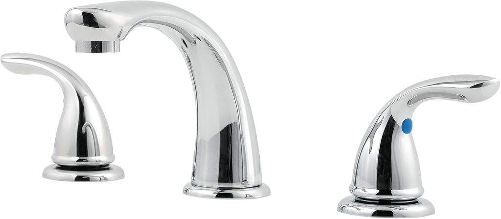 Pfister Pfirst Series Bathroom Sink Faucet, 8-Inch Widespread, 2-Handle, 3-Hole, NSF Certified, Polished Chrome Finish, LG14961P0
