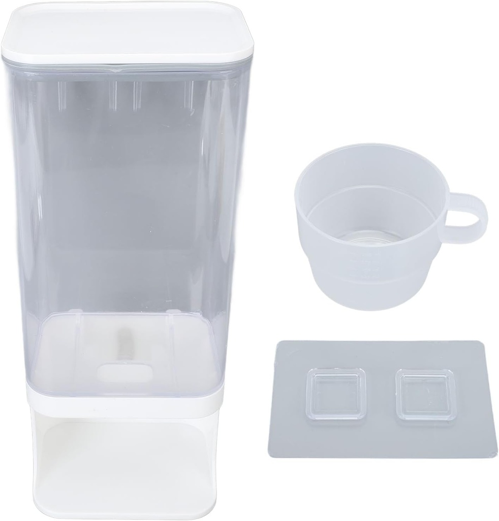 Rice Dispenser with Measuring Cup, Wall Mounted Rice Storage Container, Laundry Detergent Dispenser, Suitable for Rice, Beans, Laundry Scent Beads(中号)