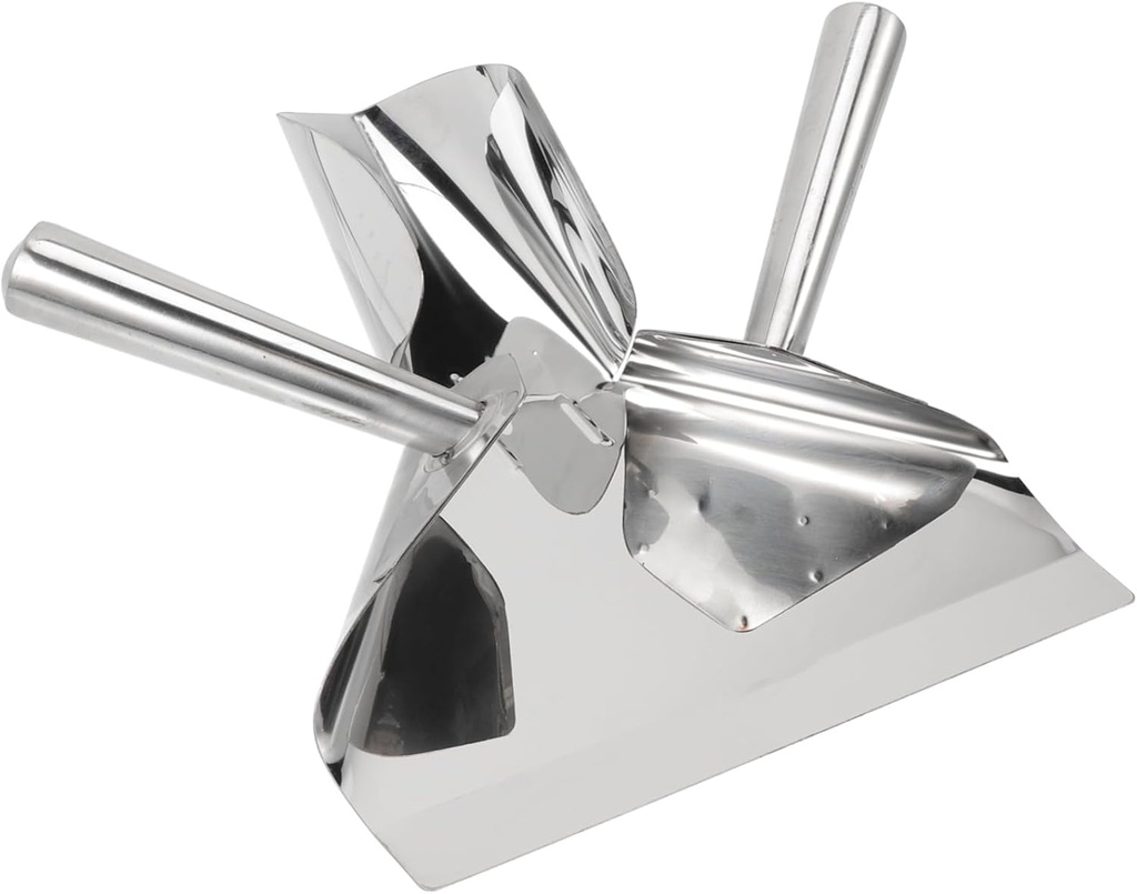 Luxshiny Stainless Steel Snack Shovel with Dual Handles Versatile French Fry and Popcorn Scoop for Home Supermarkets and Bars Lightweight and Compact Design