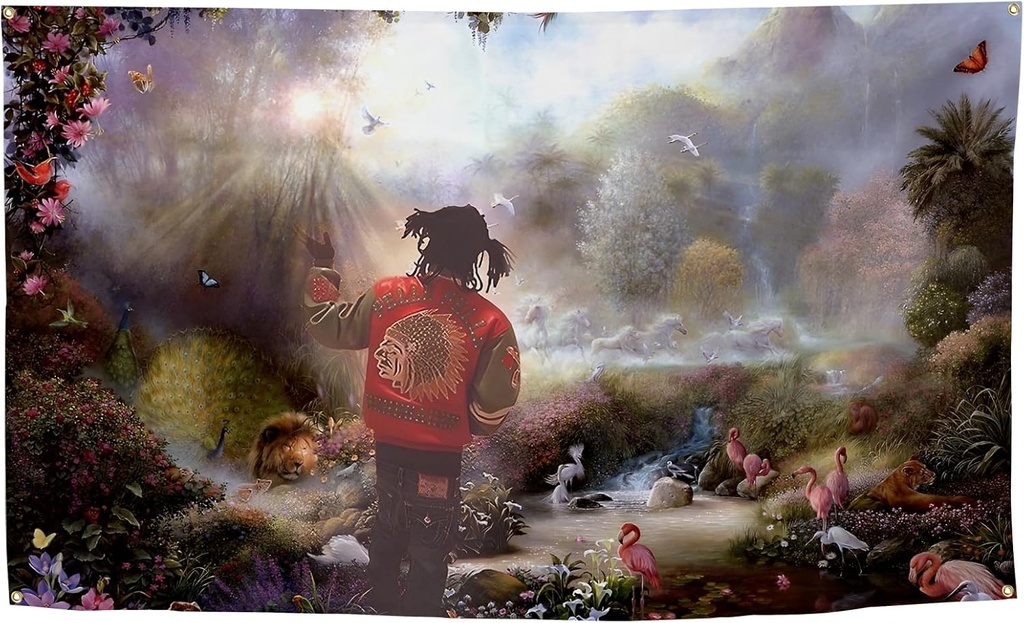 Rapper Flag Chief in The Garden of Eden Flag Aesthetic Decorative Durable 3x5 Feet Tapestry Suitable For Indoor And Outdoor Decorate for College Dorm Room ,Parties, travel, filming, events, festivals Decor Wall tapestry with 4 Brass Grommets