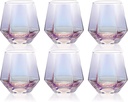 Water Glasses Glass Cup 6 Pieces of 10oz Lead-Free Glass Water Cups Craft Romantic Water Cup Glassware Glass Set for Juice Beverages Beer Perfect for Home, Restaurants and Parties (Color : Purple) (