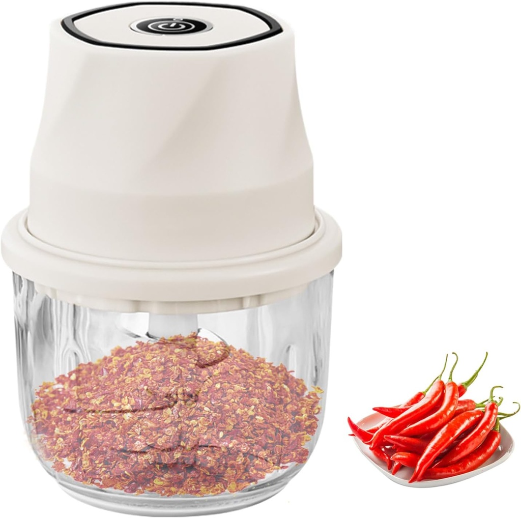 Electric Garlic Chopper - Mini Food Processor | Portable Veggie Chopper For Nuts Chili Onion Minced Meat And Spices | Vegetable Chopper Blender | Electric Cordless Onion Vegetable Processor