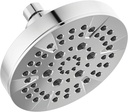 Delta 6-Setting Chrome Shower Head with High Pressure Spray, 6 Inch Round Shower Head, Showerheads, 1.75 GPM Flow Rate, Chrome 52535