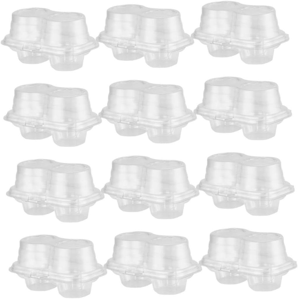 50Pcs Muffin Boxes Portable Cupcake Containers for Cakes Desserts and Cookies Food Grade Pe Material for Birthday Wedding and Party Use