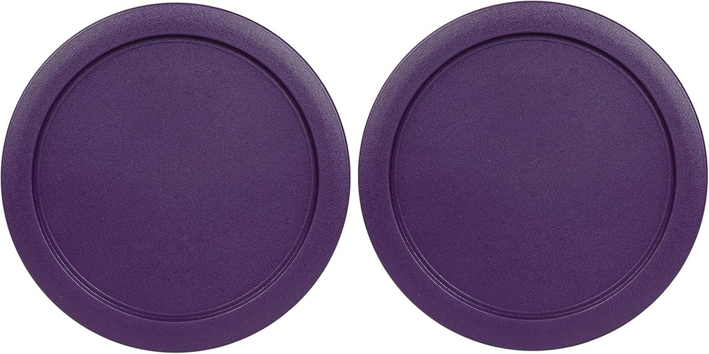 Replacement Lids for Pyrex 6 & 7-Cup Glass Food Storage Container Bowls, 7.5-Inch Plastic Round Lids Covers fits Pyrex 7402-PC, Airtight & Leakproof (2-Pack, Purple)