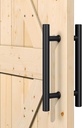 SMARTSTANDARD 12'' Push Pull Sliding Barn Door Handle, Double-Sided Barn Door Handle Black Set, 1 Pack