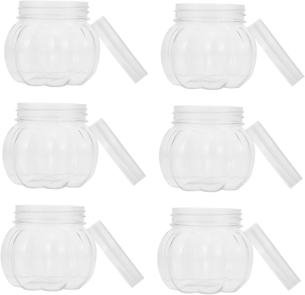 IMIKEYA Sugar Containers 12Pcs pumpkin candy jar clear plastic jar ornament container Storage Holder Packing Jar Mini Candy Jars honey pot for Food Storage Jars
