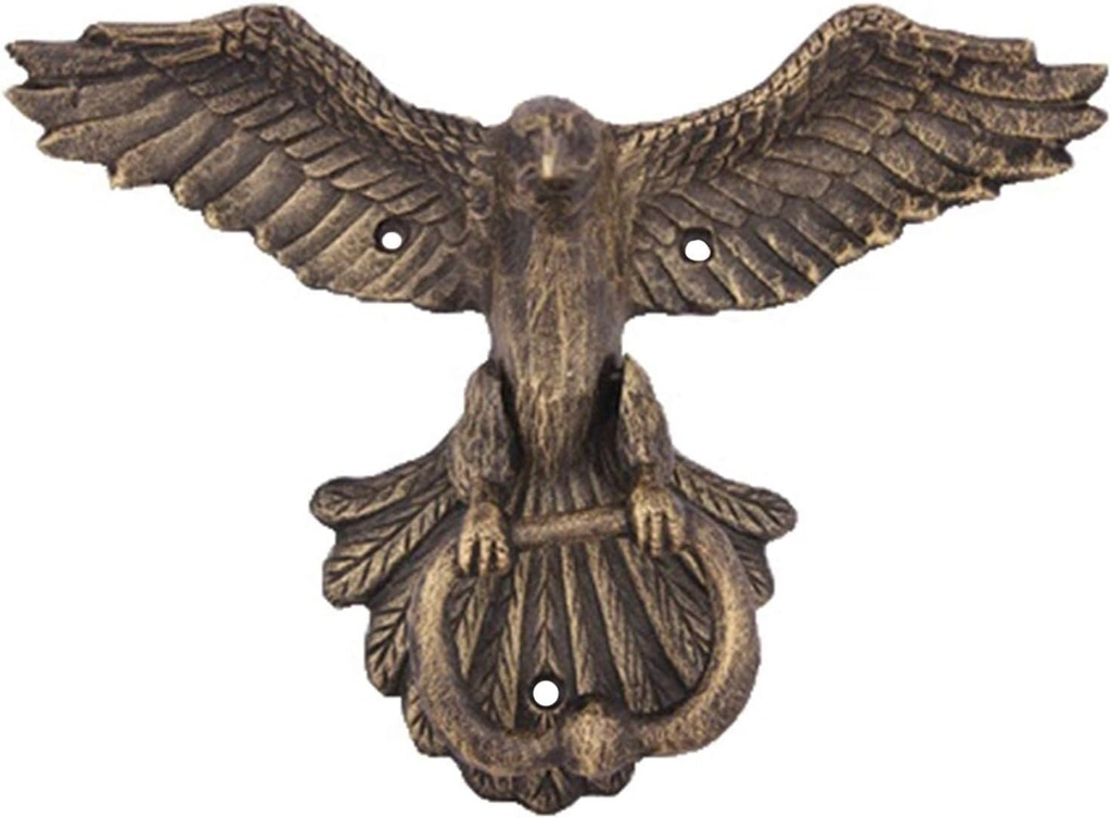 Door Knocker, Door Knocker Large Door Knocker Bronze Color, Ferocious Eagle Front Gate Handle Old Wood Door Pull Ring Welcome Knockers, Casting Iron Wall Knobs