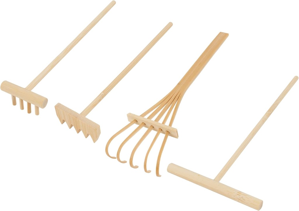 Framendino, 4 Packs Mini Zen Garden Rake Tool, DIY Sand Zen Garden Tools for Office, Zen Garden Tools, Meditation Rock Sand Garden Accessories