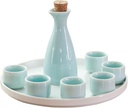 8 PCS Sake Set Ceramics Wine Set Japanese Sake Cup Set Adult Sake Set Gift White Wine Set Can Drink Shochu Strong Tea